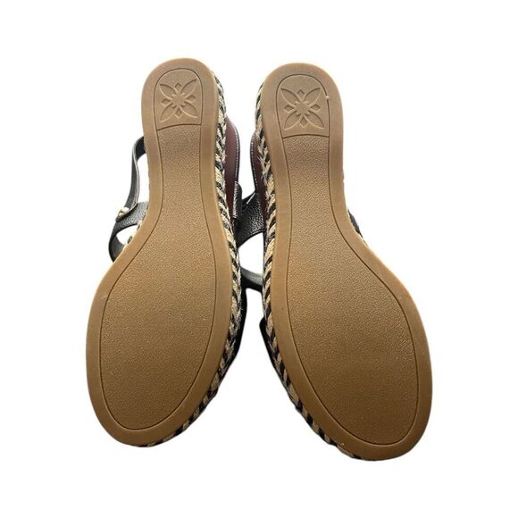 BCBGeneration Allia Black Wedge Sandals Open Toe Ankle Strap Womens Size 8M NWB - Picture 6 of 7